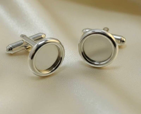 Thick rim round cufflinks