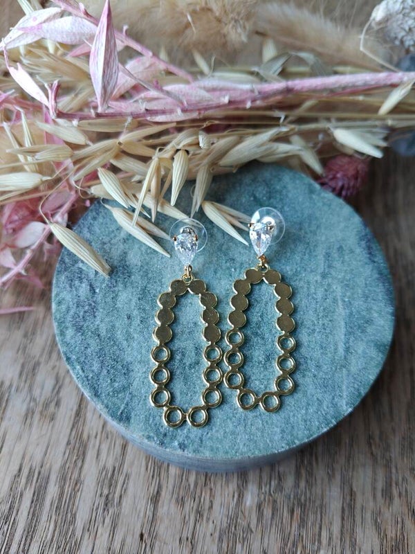 Oorbel: nikkelvrije glasprikker transparant