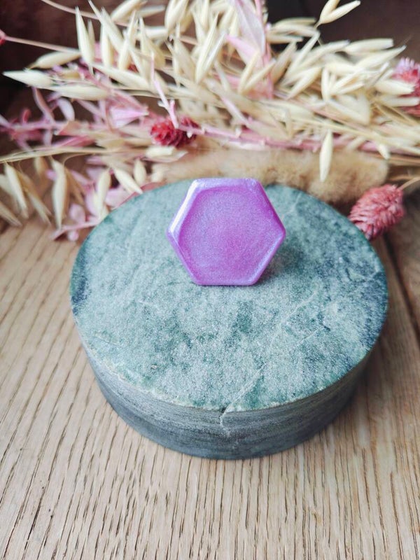 Ring: verstelbare lila hexagon ring