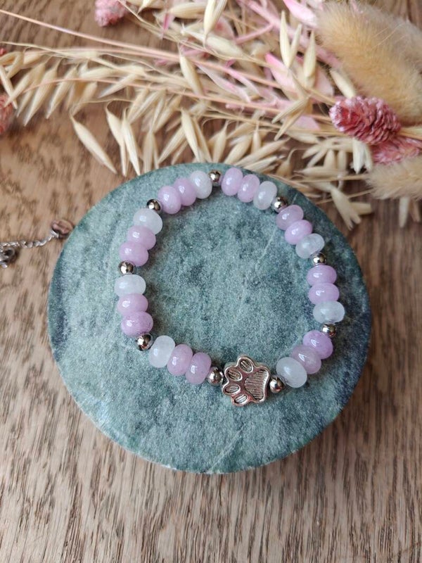 armband: lila armband met hondenpootje