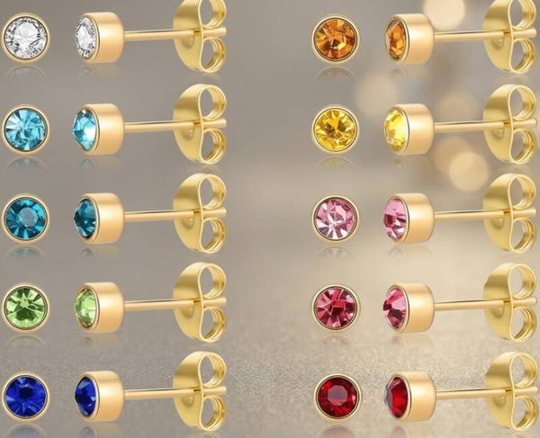 Oorbel uitverkoop 26-34: kleine studoorbellen in 10 kleuren