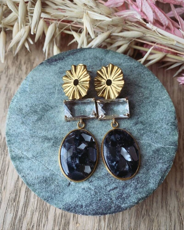 Oorbel: bloemenprikker met hanger