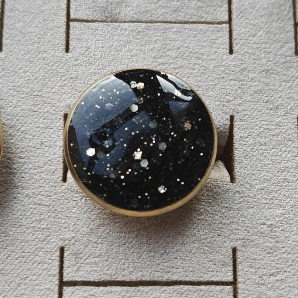 Ring Z3: zwarte glitterring