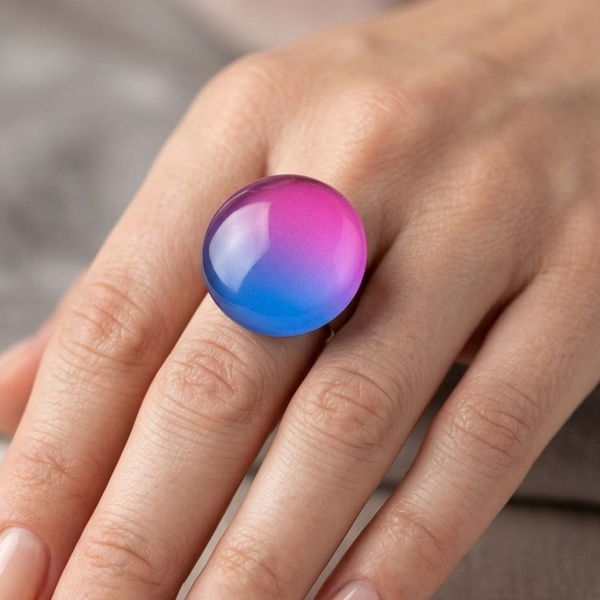 Ring MEER3: roze/blauwe ring