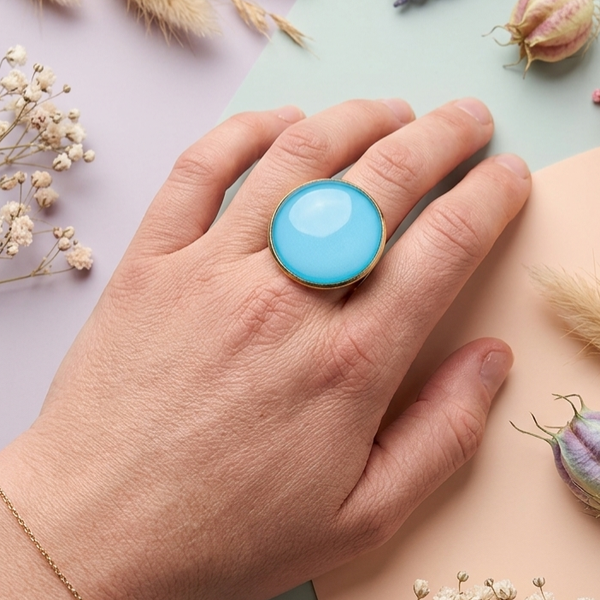 Ring B1: felblauwe ring