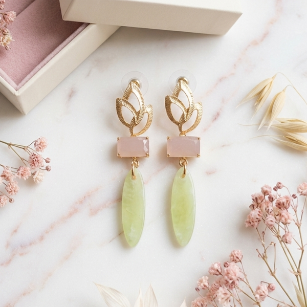 Oorbel GE3: pastelgele hanger
