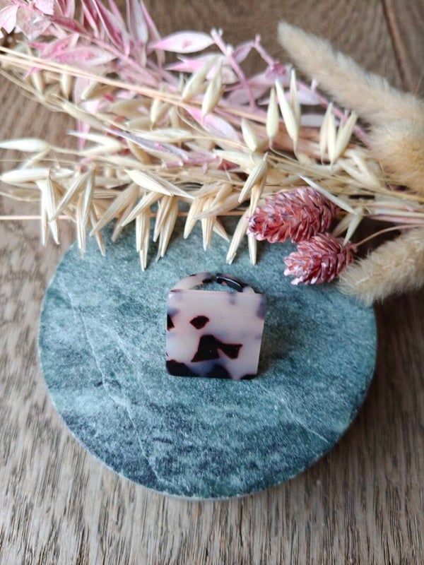 Ring D2: vierkante ring met print