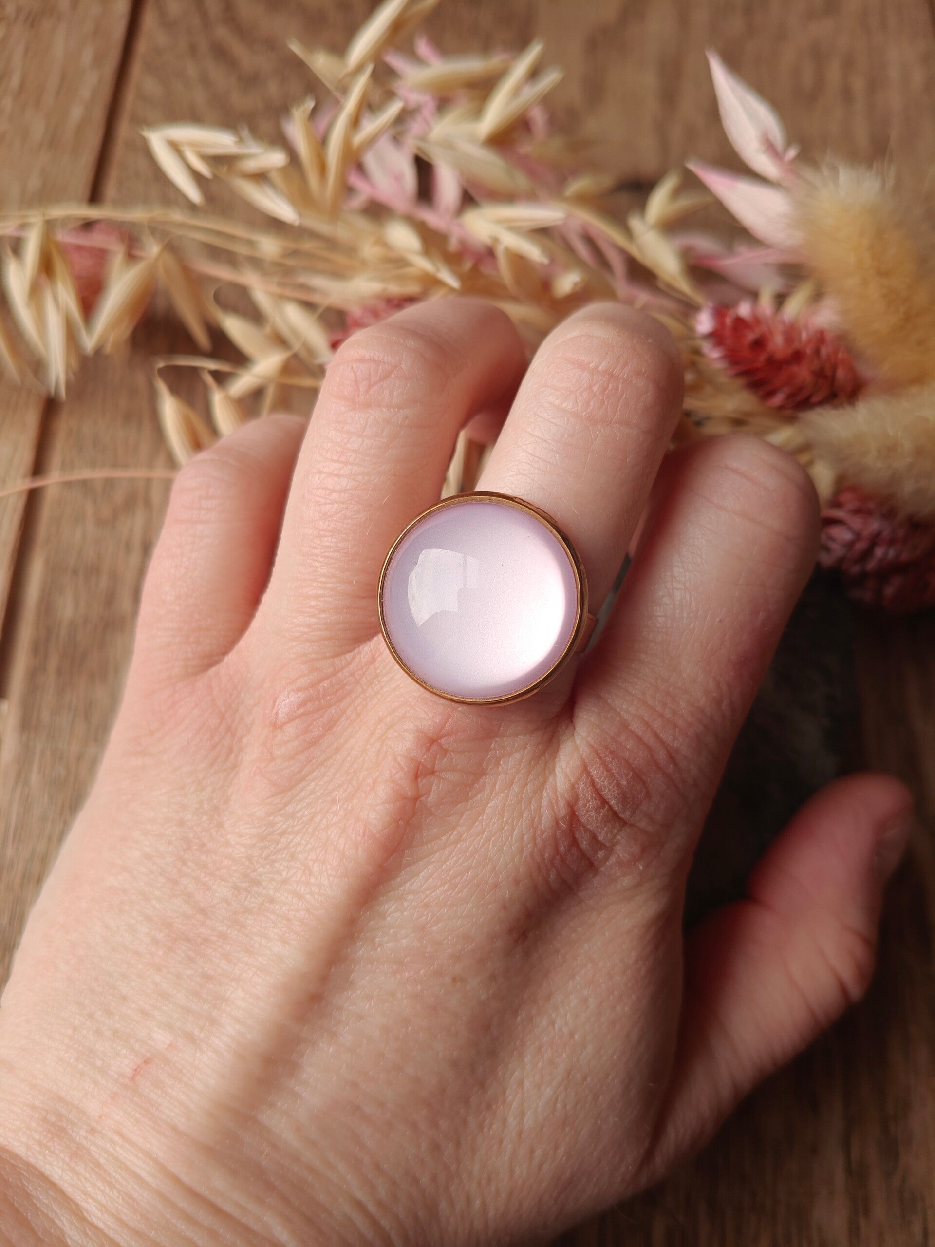 Ring RO7: pastelroze licht roze ring