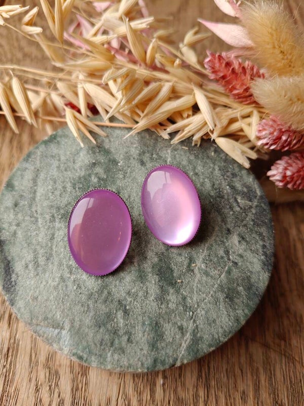 Oorbel UITVERKOOP 10: paarse studoorbellen