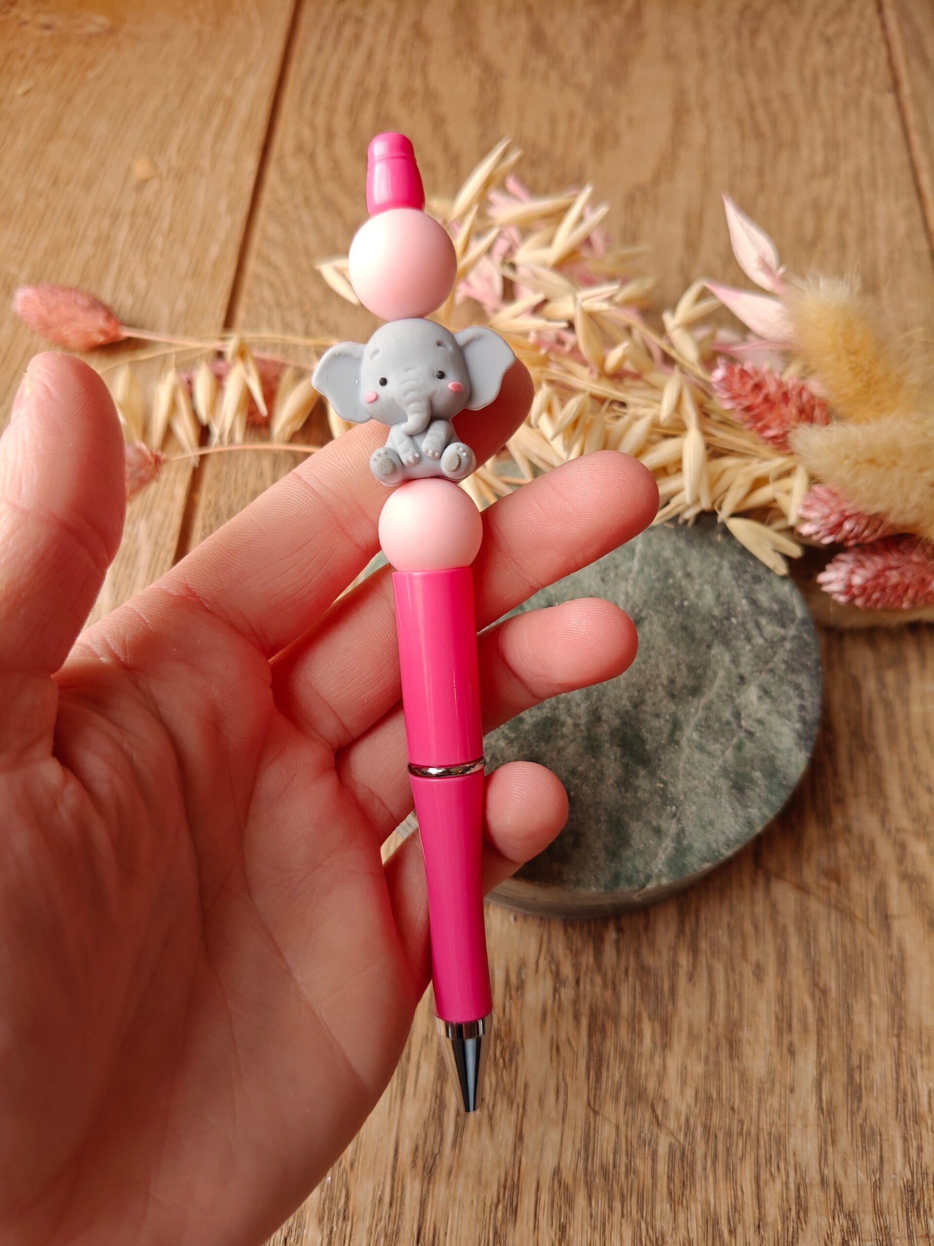 Accessoires: kralenstylo roze