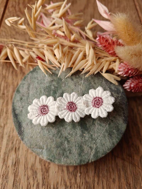 Haarspeld kind: wit met roze