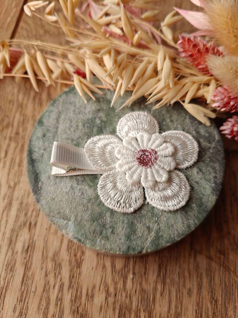 Haarspeld kind: wit met roze