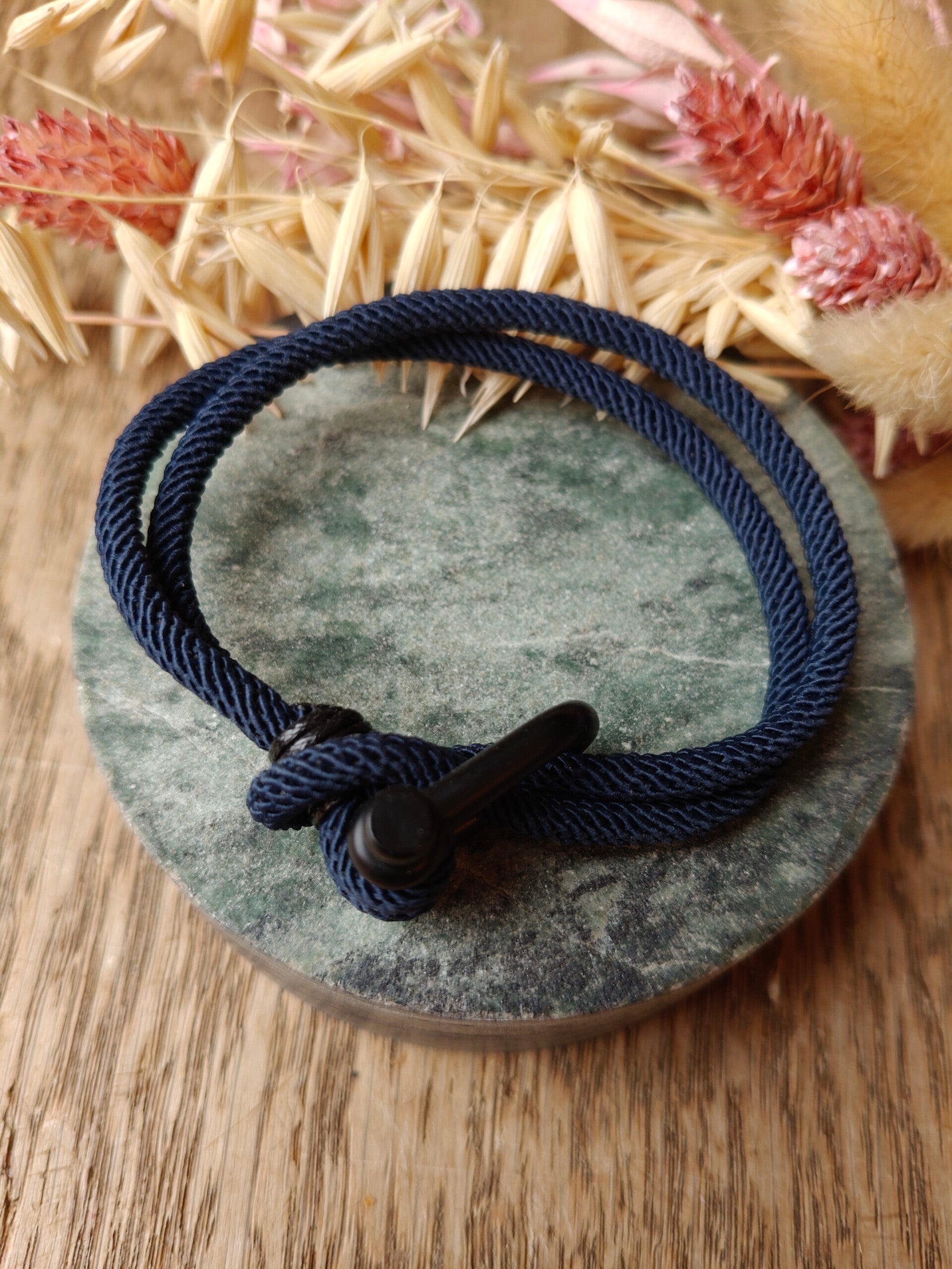 Herenarmband etage 3 - 9: blauw stoffen armband