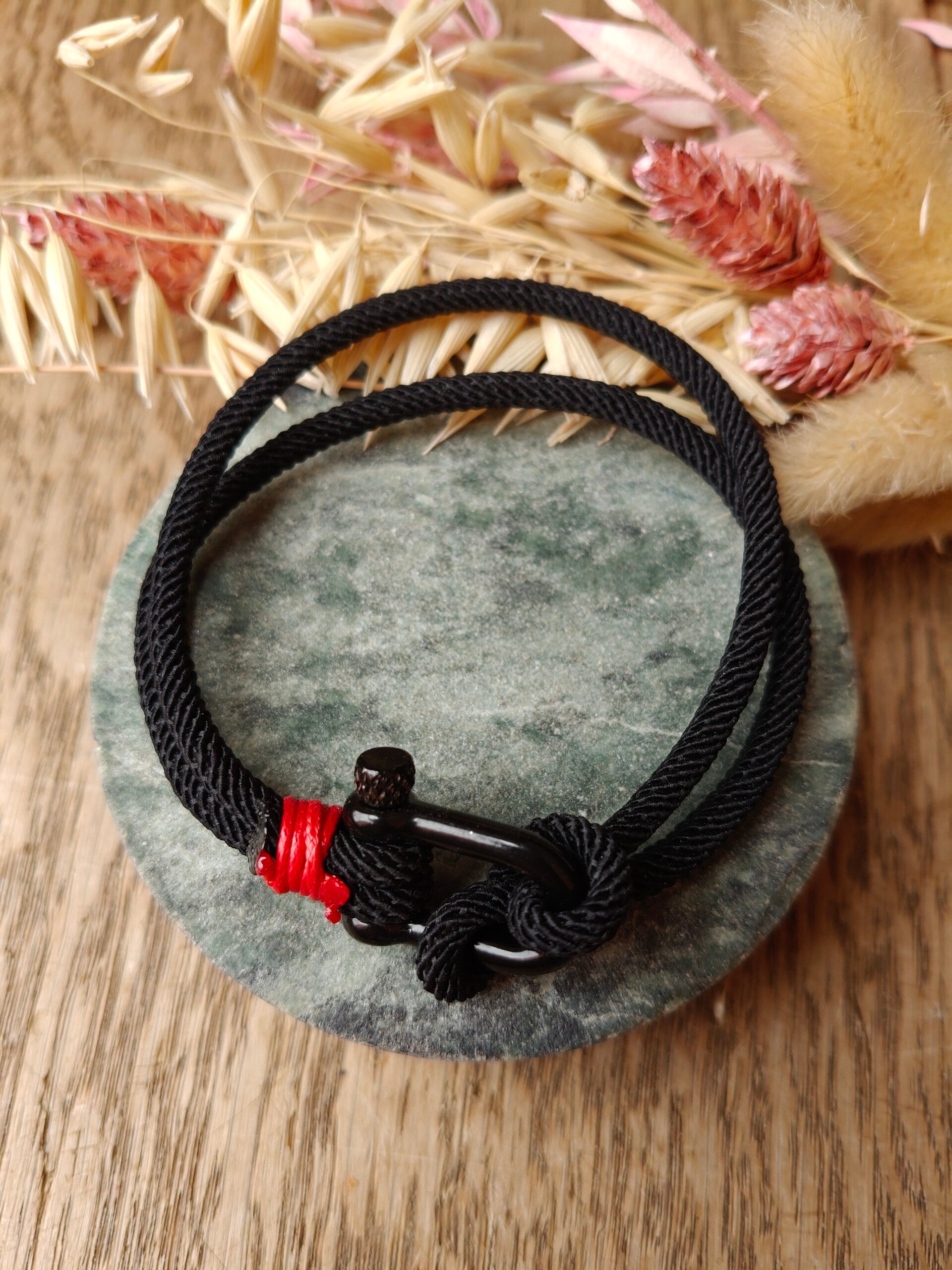 Herenarmband etage 3 - 10: zwart stoffen armband