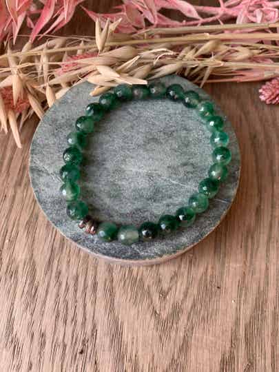 armband: donkergroen herenarmbandje