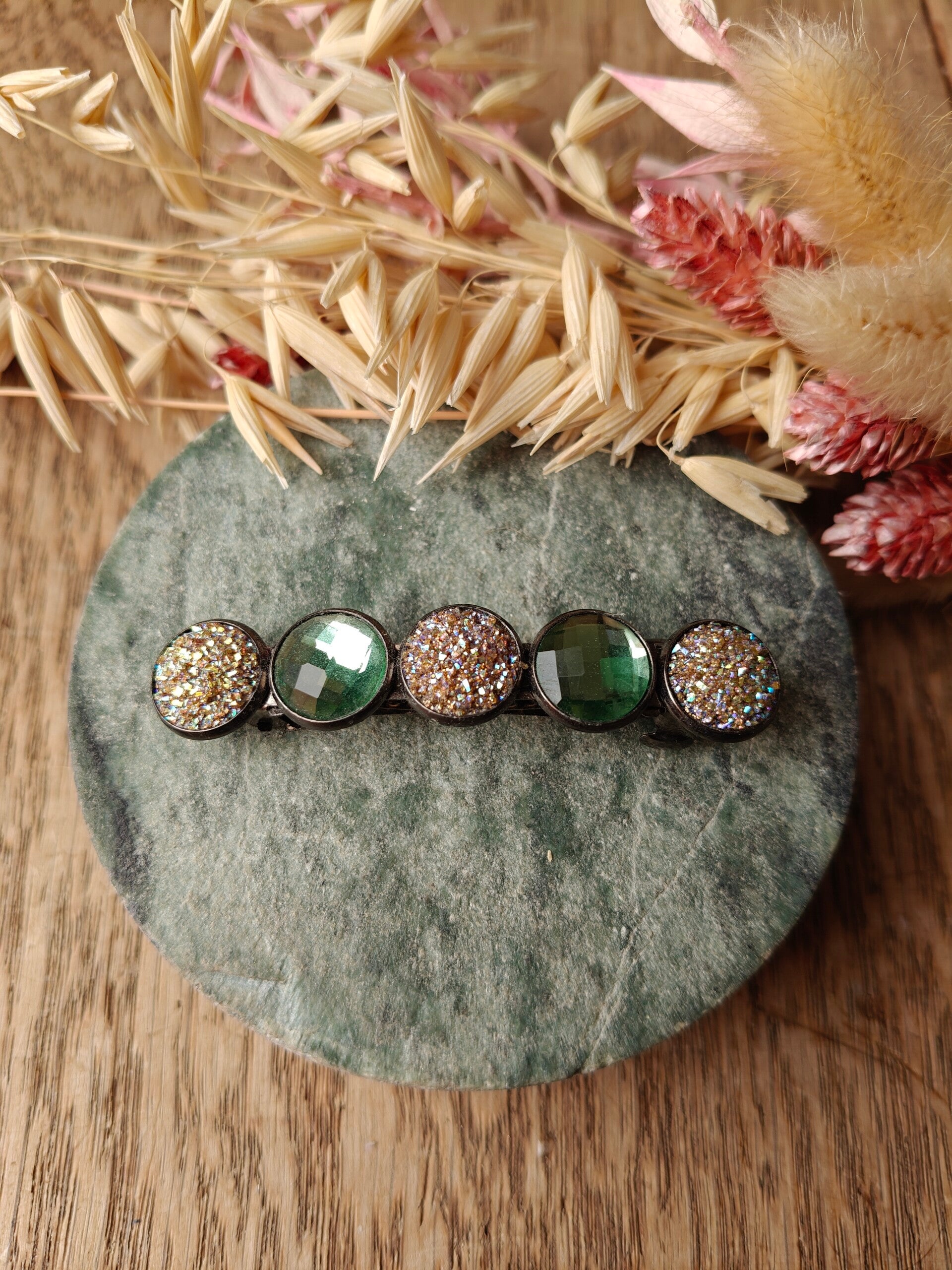 Haarspeld 6: groene haarspeld