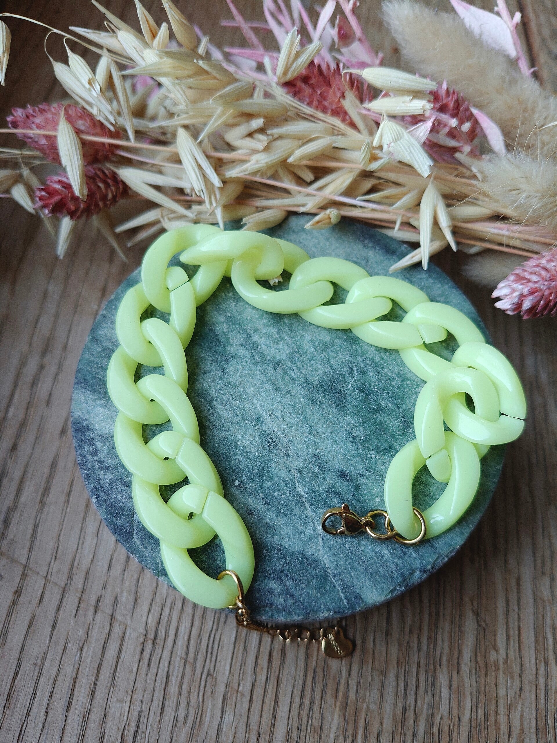 Armband: pastelgele schakelarmband