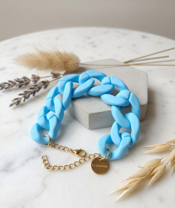 Armband: lichtblauwe schakelarmband