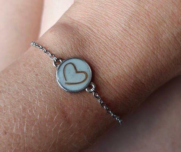 Haarlok juweel: armband - hartje