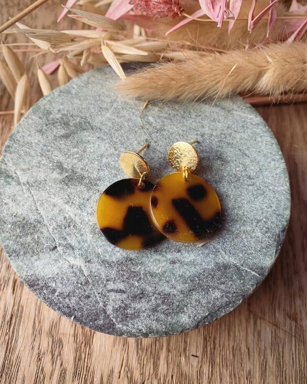 Oorbel: kleine oorbel dierenprint