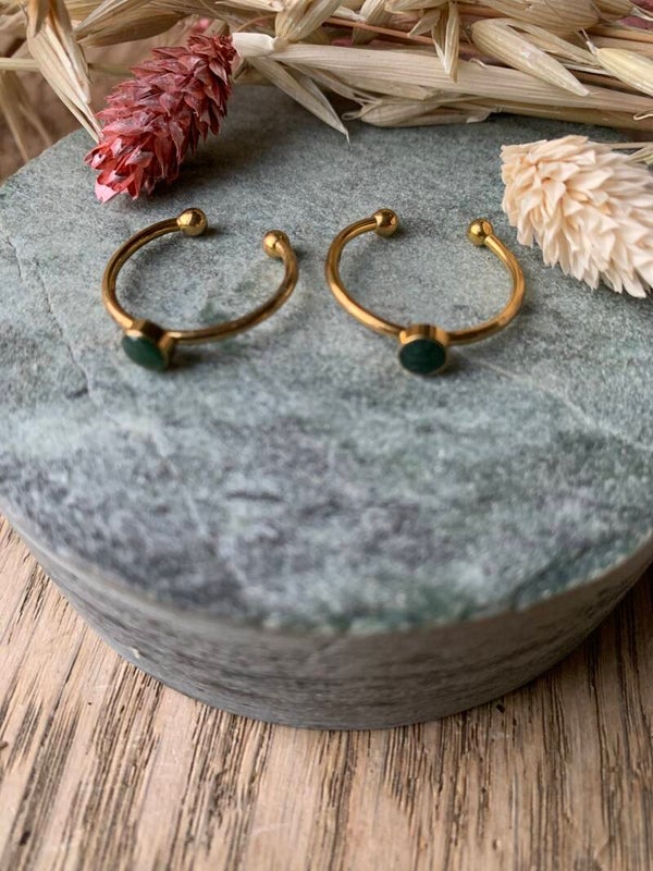 Ring: verstelbare fijne groene ring