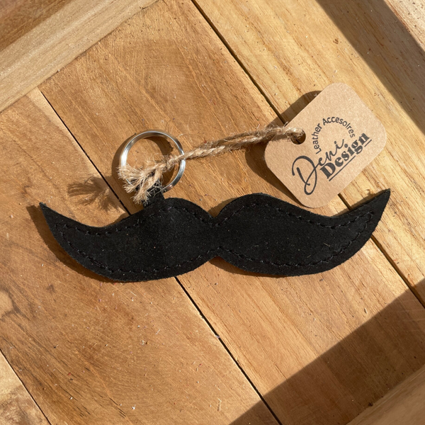 Leren sleutelhanger Snor