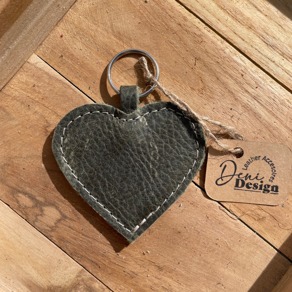 Leren sleutelhanger Hartje