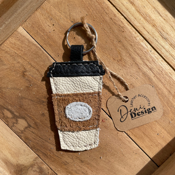 Leren sleutelhanger To go cup