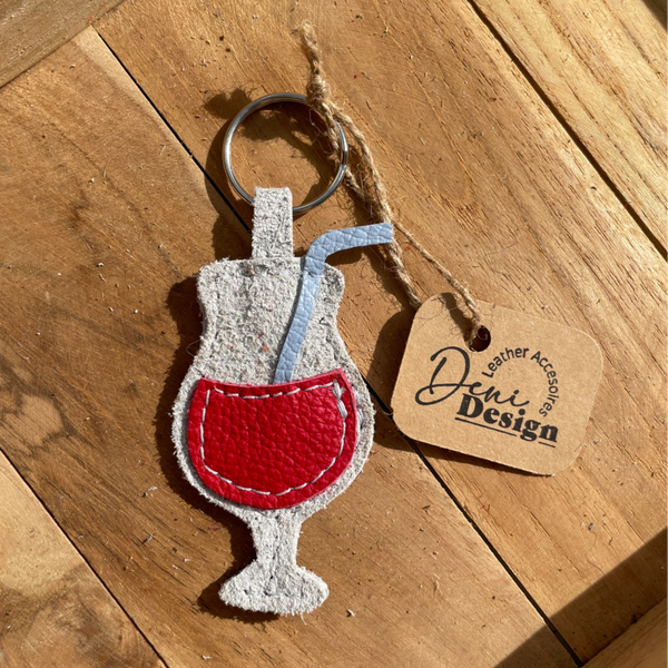 Leren sleutelhanger Cocktail