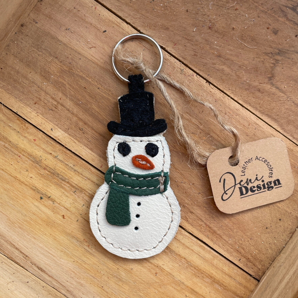 Leren sleutelhanger Sneeuwpop