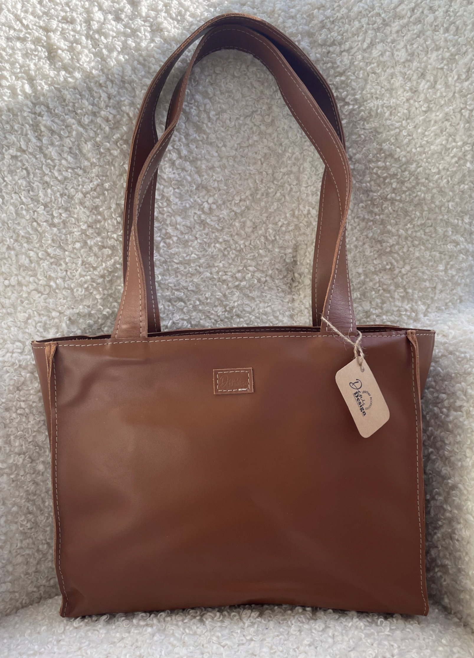 Leren tas Blauwe regen Cognac