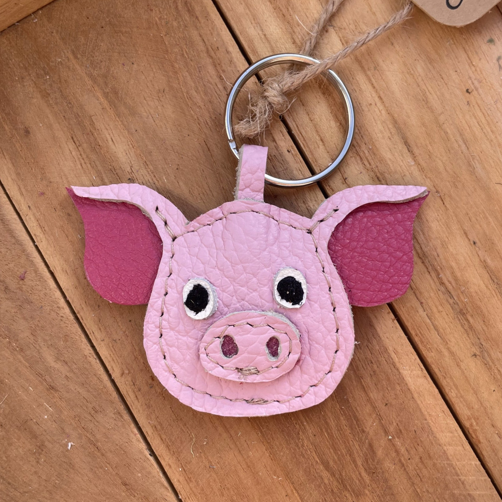 Leren sleutelhanger Varken