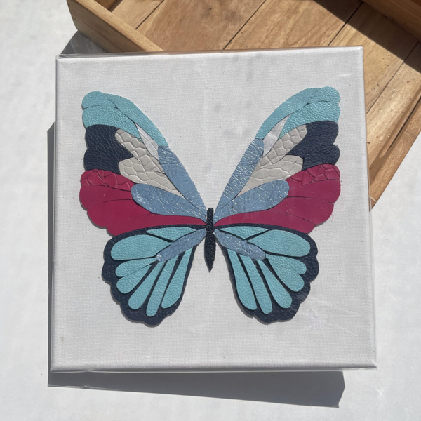 Leren schilderij Vlinder