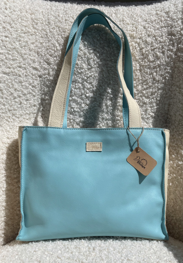 Leren tas Blauwe regen Blauw