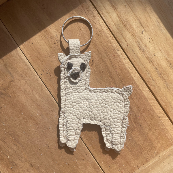 Leren sleutelhanger Alpaca