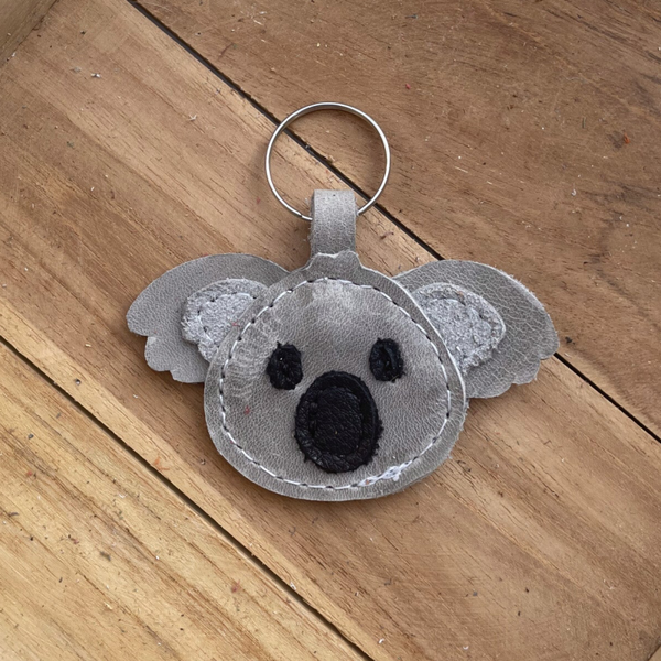 Leren sleutelhanger Koala