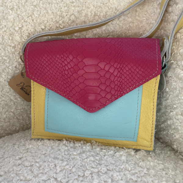 Leren tas Madeliefje Roze