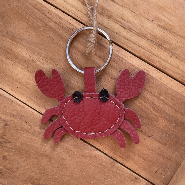 Leren sleutelhanger Krab