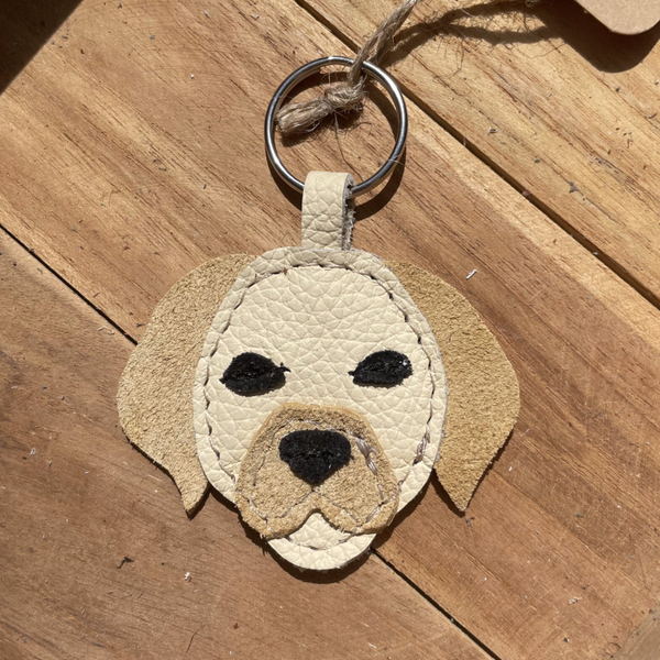 Leren sleutelhanger Labrador