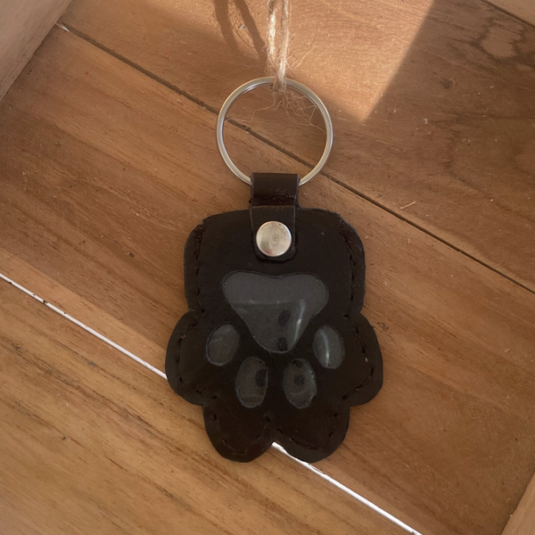 Leren sleutelhanger Herinnering pootje