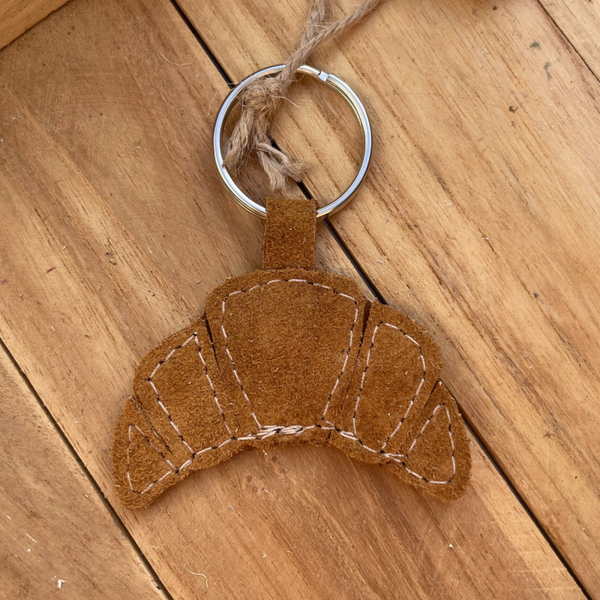 Leren sleutelhanger Croissant
