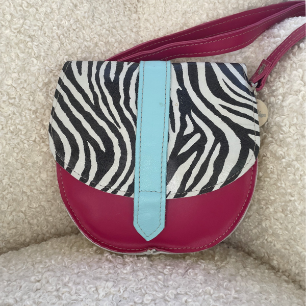 Leren tas Krokus Zebra