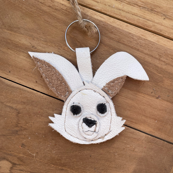 Leren sleutelhanger Konijn