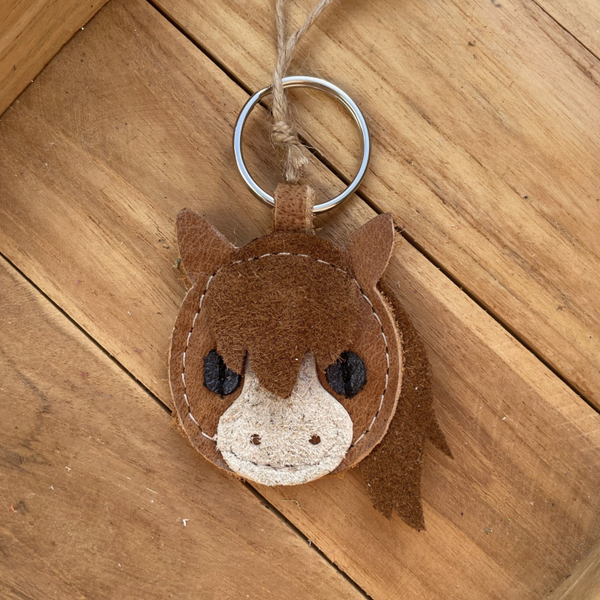 Leren sleutelhanger Paard
