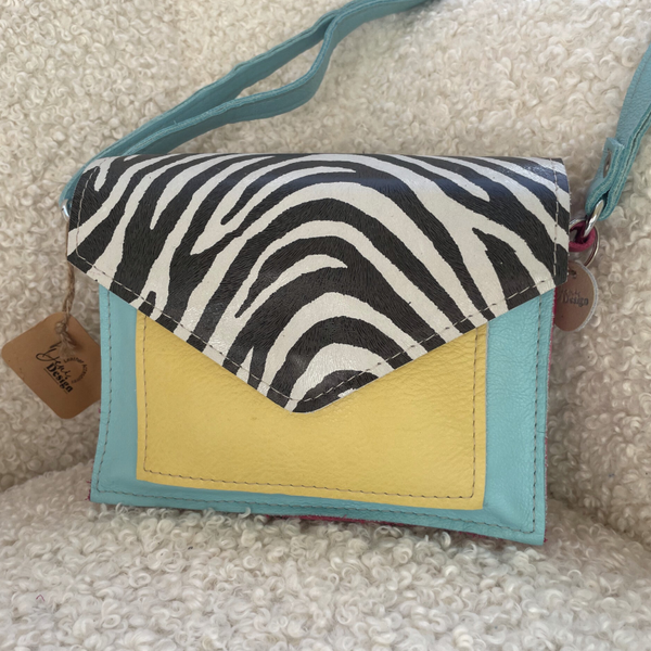 Leren tas Madeliefje Zebra