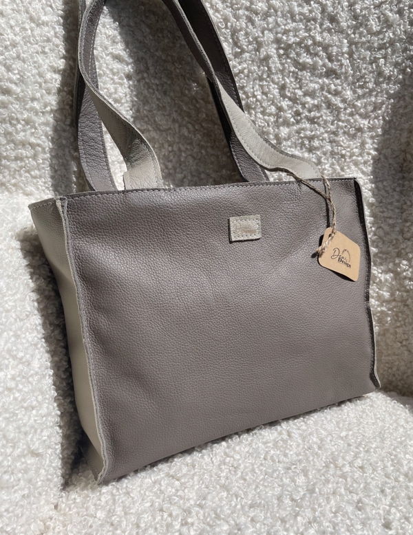 Leren tas Blauwe regen Grijs