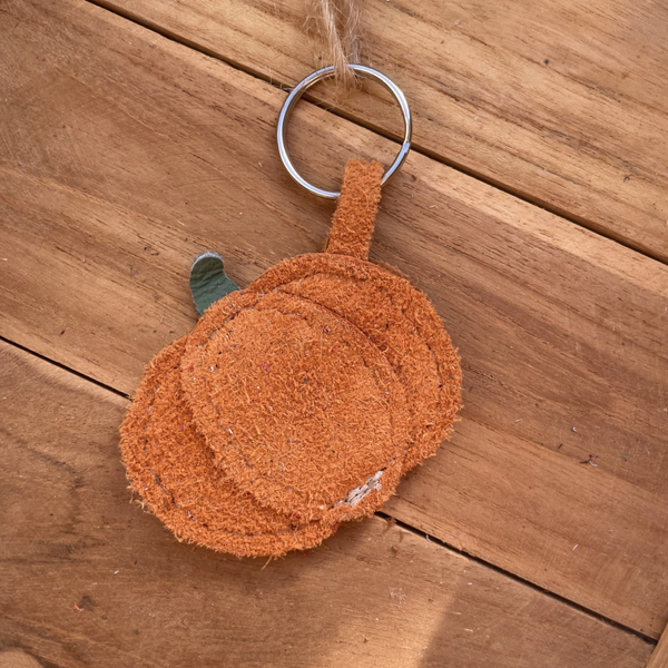 Leren sleutelhanger Pompoen