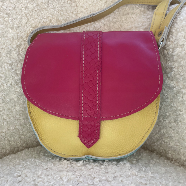 Leren tas Krokus Roze