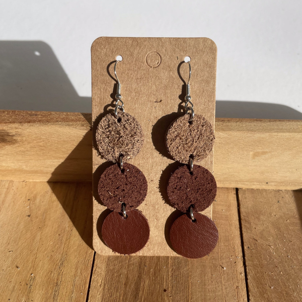 Leren oorbellen Zoey