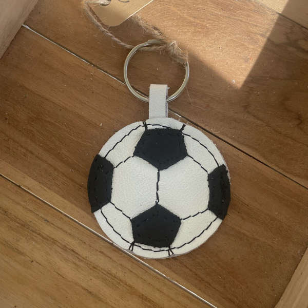 Leren sleutelhanger Voetbal